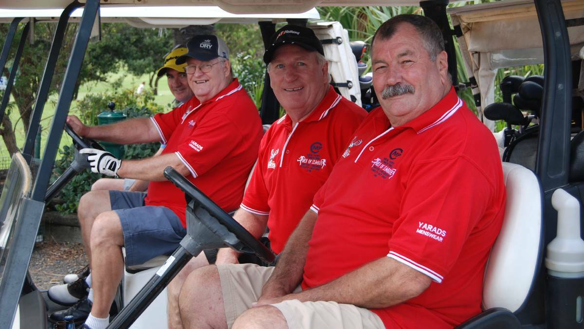 Mick Adams (centre) will feature in the Men of League race day as well as the Forster Golf Classic on  February 24.