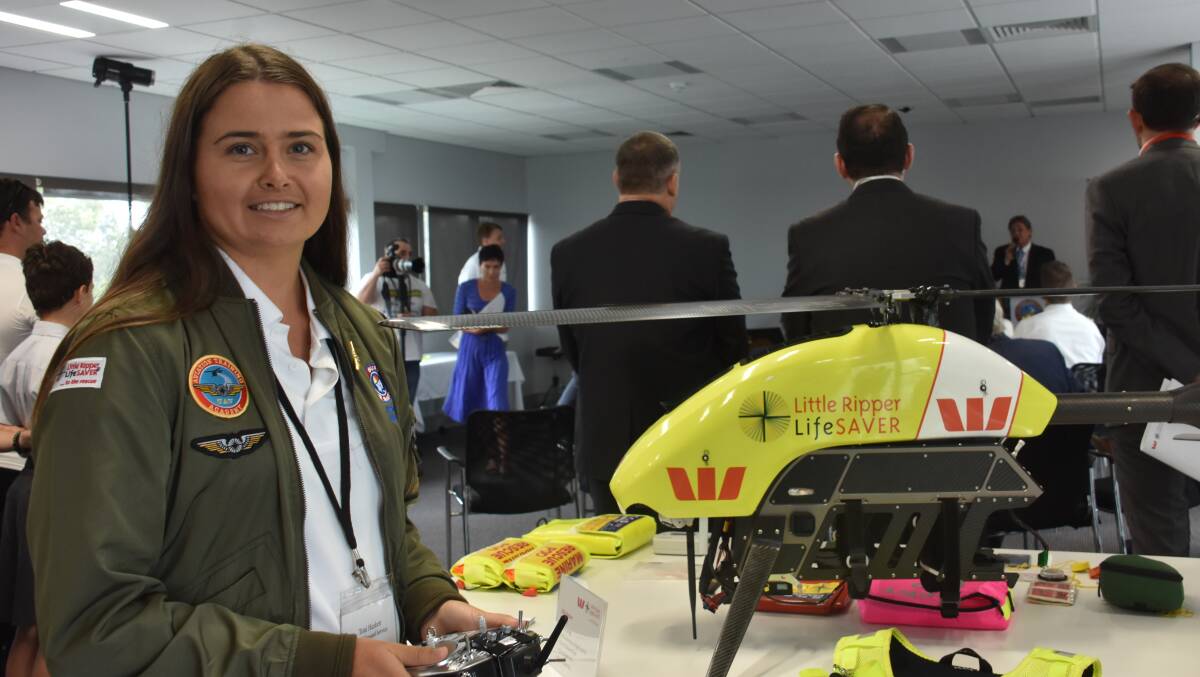 Proud pilot: The first woman to qualify to be a drone lifesaver pilot, Toni Hurkett of Port Macquarie. 