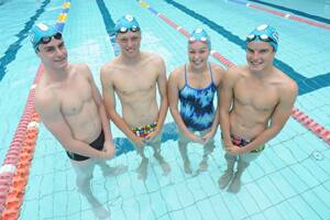 BRIGHT FUTURES: Forster swimmers Jesse King, Connor Shakespeare, Leah King and Andrew Fisher recently returned from Australian Age Swimming Championships. 