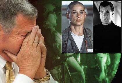 The lying pastor ...  Reverend Jim Moats and the fictional SEALs he copied ... Demi Moore in GI Jane and Steven Segal in Under Siege.