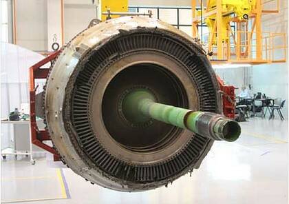 Low Pressure Turbine module removed from the No 2 engine.