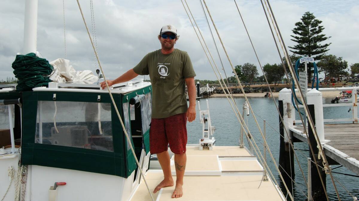 WATERMAN: Canadian adventurer Adrian Midwood of Ocean Ambassadors on board his sailing vessel the S.V Moana