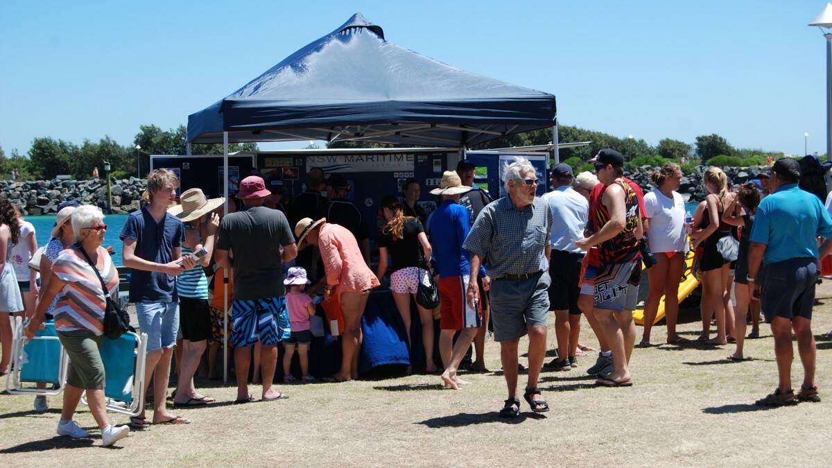 OPEN DAY: There was plenty of action near the breakwall today as crowds gathered for the Forster Marine Rescue open day. 