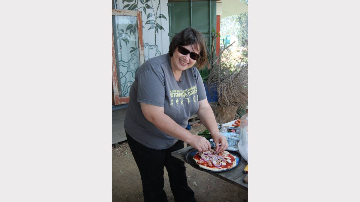 PIZZA MAKING: Catherine Hastings makes a pizza for the catering as part of the garden re-launch.
