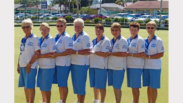 GRADE TWO PENNANT WINNERS: Forster Women’s Bowling Club team Helen Davies, Janet Campbell, Julie Scott, Barbara James, Cheryl Hartley, Pam Woolmington, Val Beuzerville and Maree Lees were delighted with their win.