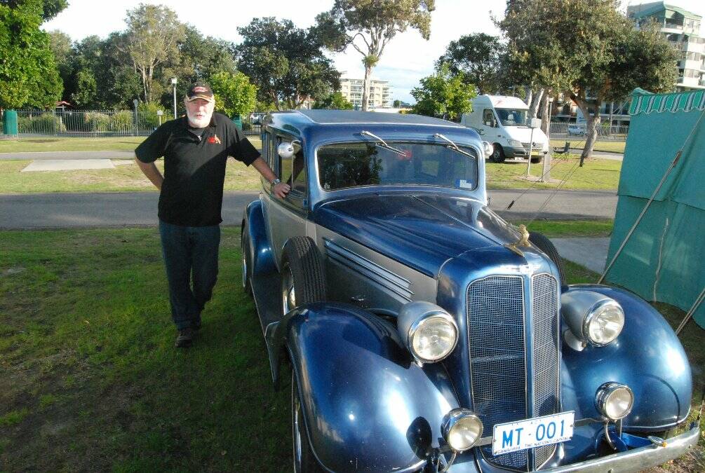 TOW IT IN STYLE: Michael Toole tows his 1967 Millard with this 1934 Buick.