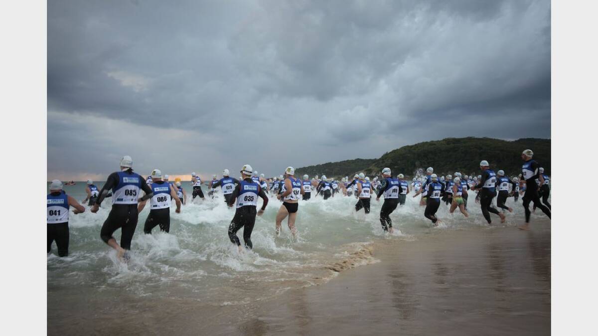 AND THEY’RE OFF: 245 competitors tackled the 67km all terrain Forster Adventure Race on Saturday.