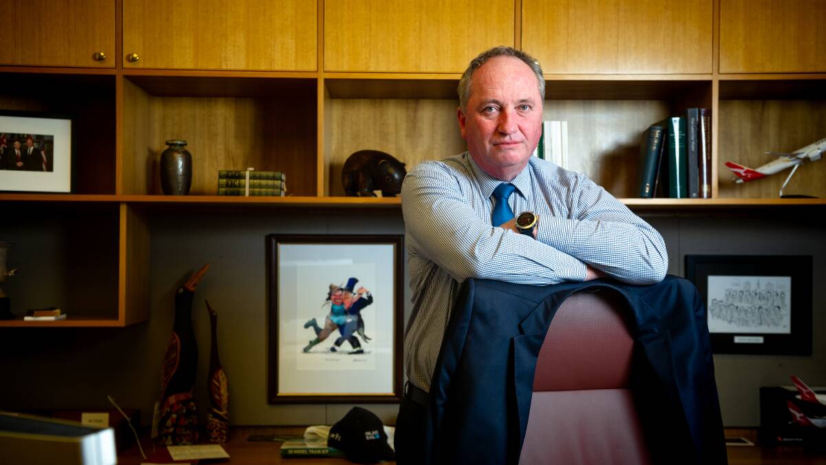 Deputy Prime Minister Barnaby Joyce in his office. Picture: Elesa Kurtz