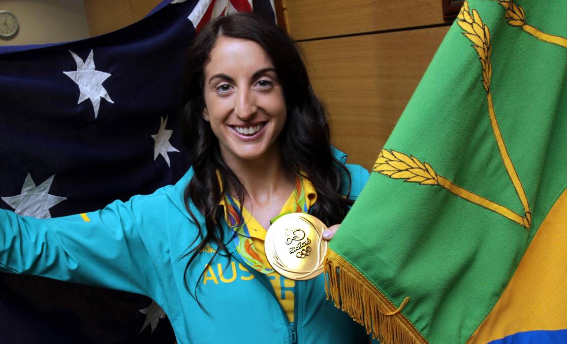 Alicia Lucas (nee Quirk) is proud of winning an Olympic gold medal with the Australian women's sevens rugby team. Photo: Les Smith. 