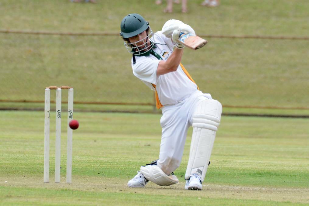 Forster batsman Sam Hull flays the Gloucester bowling during last Saturday's game at Tuncurry.