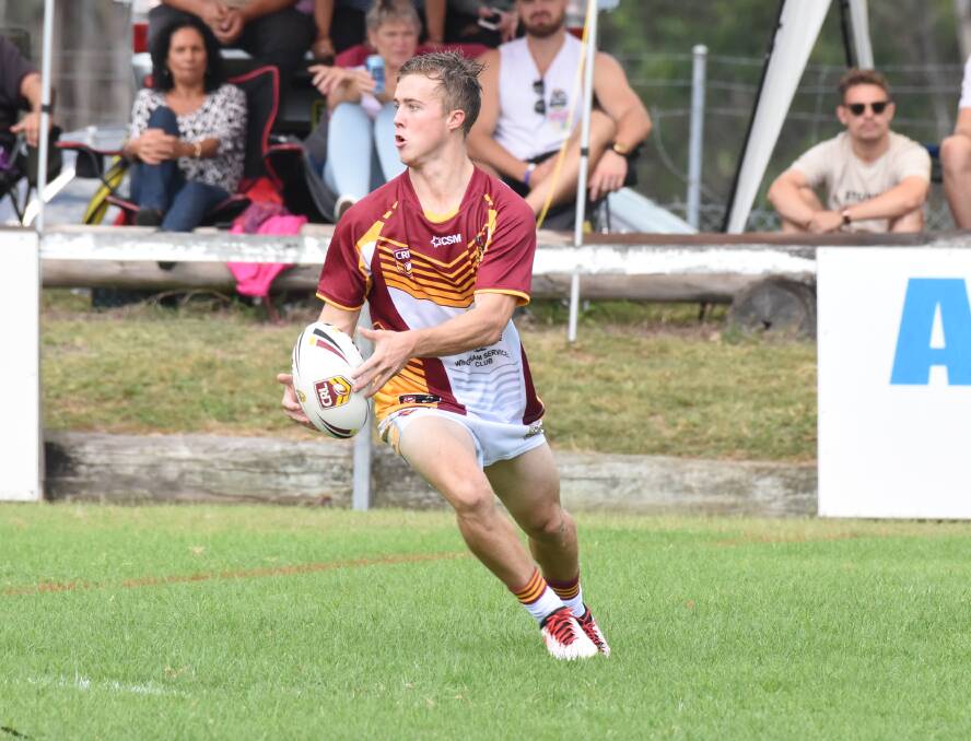 Riley Glover sets up a move playing for Group Three in the clash against Group Two. He's a key player in North Coast coach Dean Hurrell's game plan for the Country under 23 semi-final against Northern Rivers at Sawtell on Saturday.
