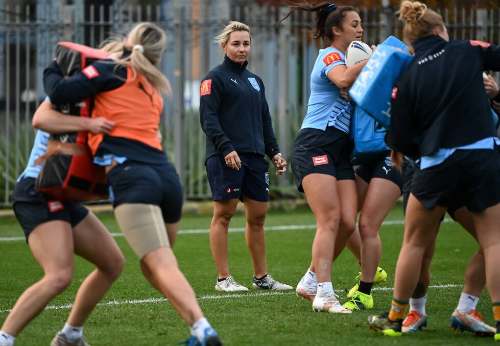 Kylie Hilder runs a NSW training session leading into this year's State of Origin game in Queensland. She's been appointed coach for 2022.
