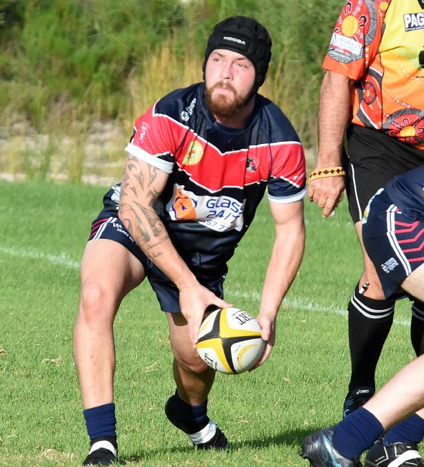 Brenton Streetng looks to feed the Ratz backline after a scrum win in a game against Forster Tuncurry this season. The Ratz meet unbeaten Wallamba at Taree Rugby Park tomorrow. 