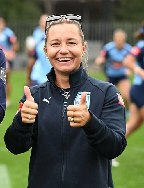 Thumbs up to the Sky Blues: Forster's' Kylie Hilder will coach NSW in Friday night's women's State of Origin rugby league clash against Queensland in Canberra.