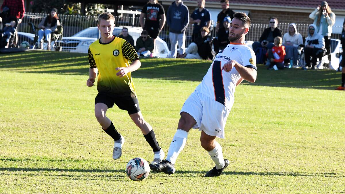 Blake Barnes-Riddell sets up a place for Southern United in a clash against Bellbird last season. Barnes-Riddell will miss the season opener on Saturday.