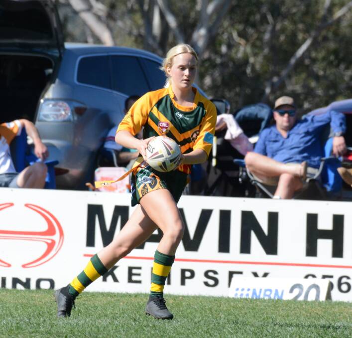 Forster's Biddy Astorini makes a run during the league tag minor semi-final against Taree. The Hawks are now through to the grand final on Sunday August 25.