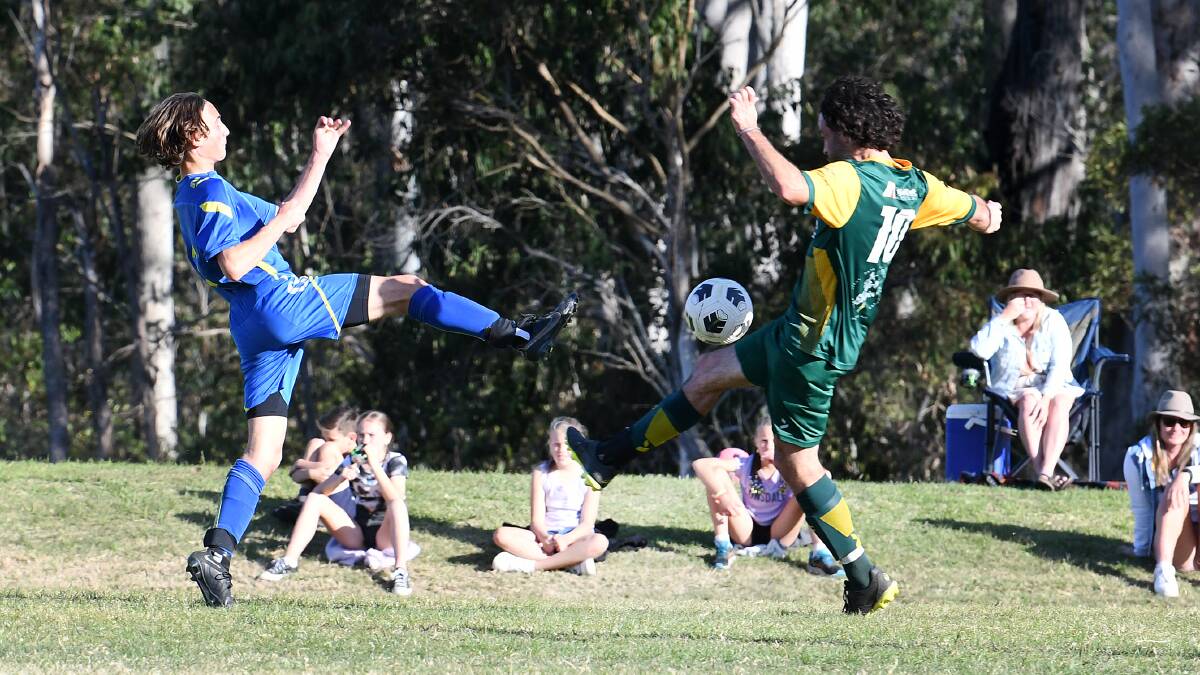 Nate Addison from Pacific Palms in action in a Southern League clash against premiers Wingham at Wingham last season. Picture Scott Calvin.