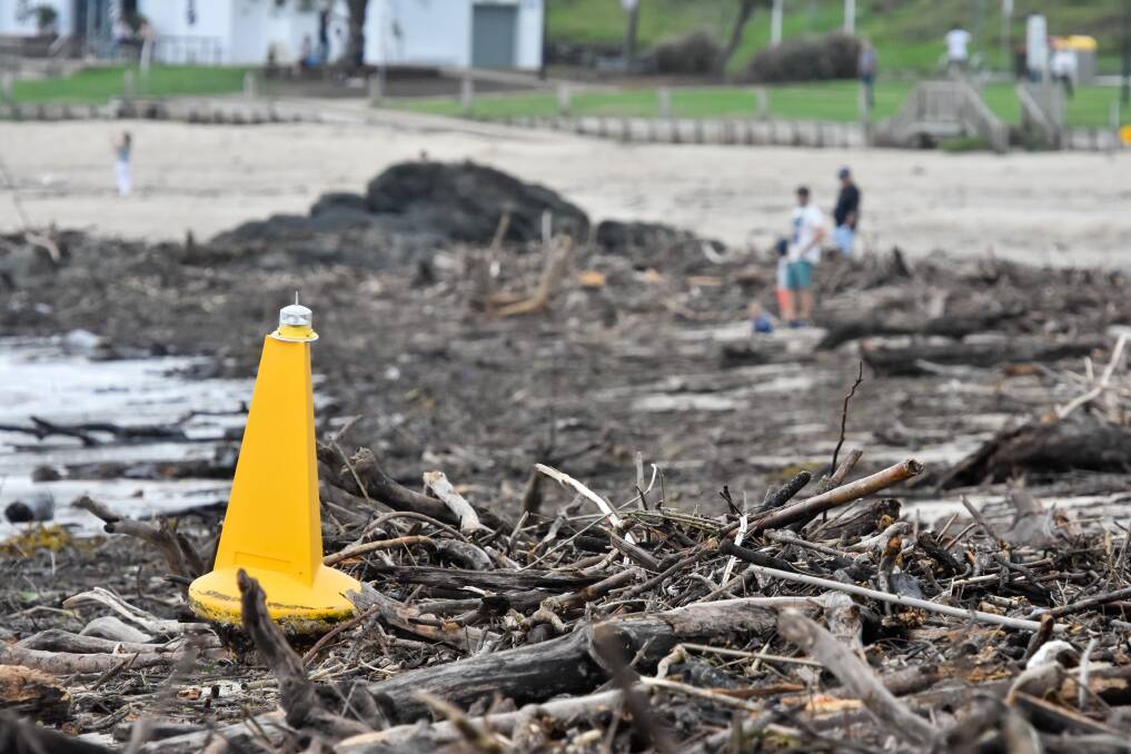 Debris: Town and Flynns beaches are closed. Pic: Ivan Sajko