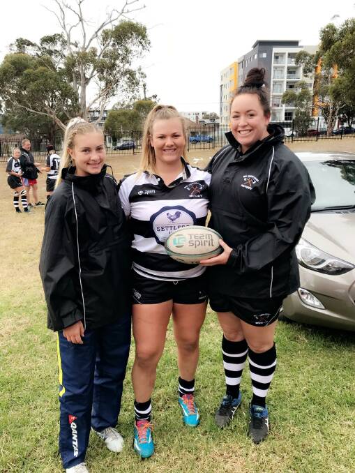 Merit team: Chloe Saunders, Ellie Johnston and Naomi George have gained selection in a NSW Country Rugby Union merit team. Photo: supplied