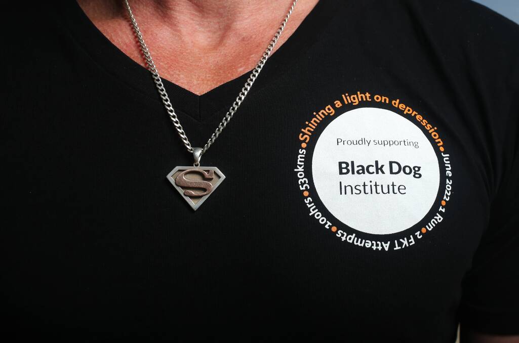 Burt Kennedy wears a Superman necklace in memory of his mate Dave Graham. Picture by Simone De Peak 