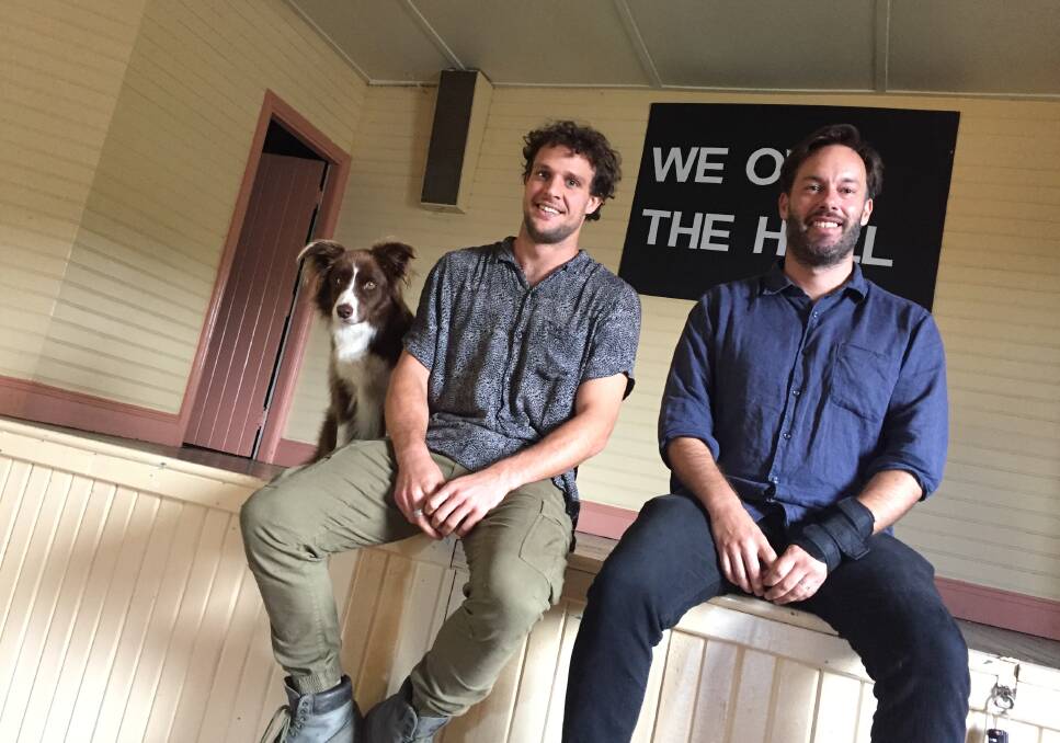 Alex and Scott, with Ko the dog are planning a unique entertainment festival at Seal Rocks.