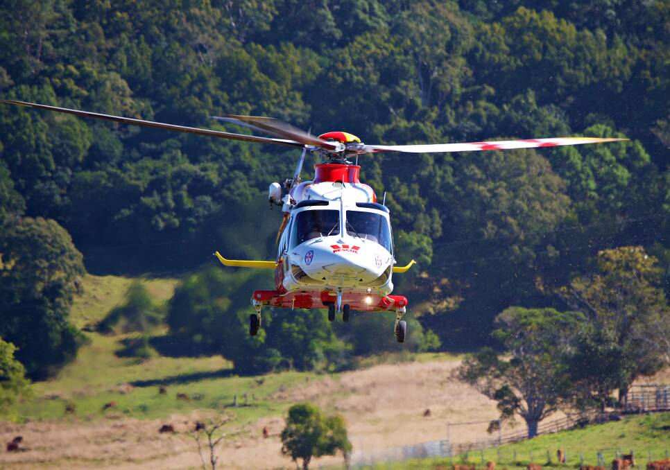 Westpac Helicopter called to motor bike accident in Nabiac
