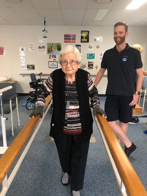 Betty, with senior physiotherapist, Ryan Oxenford, worked closely with the allied heath team. 