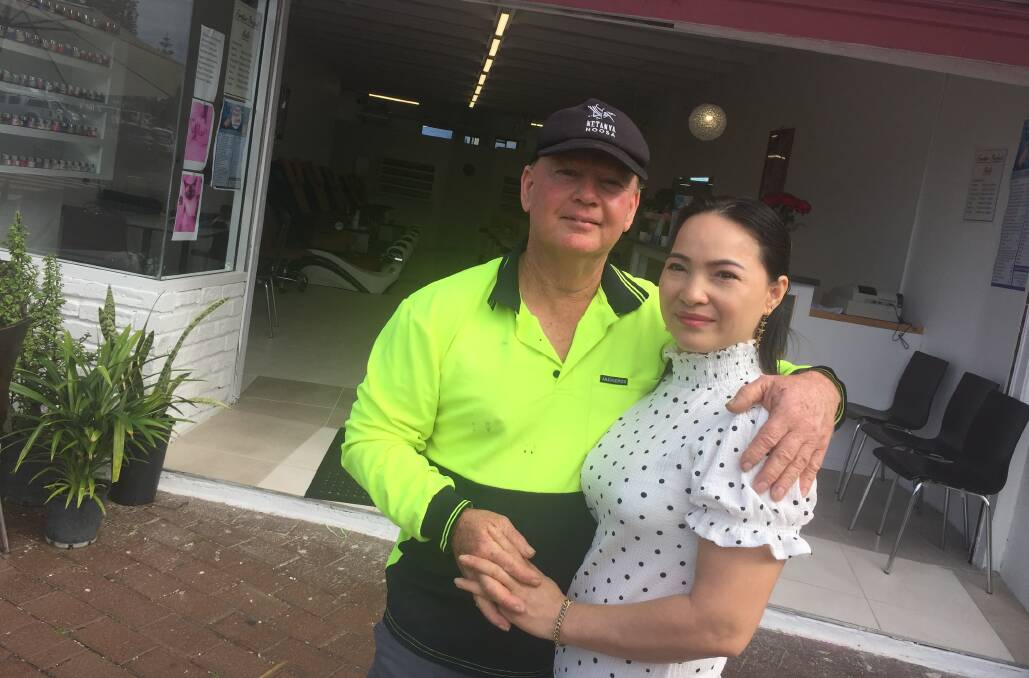 Bill Tynan and wife Anna, who recently fulfilled a long-time dream to establish a nail bar.