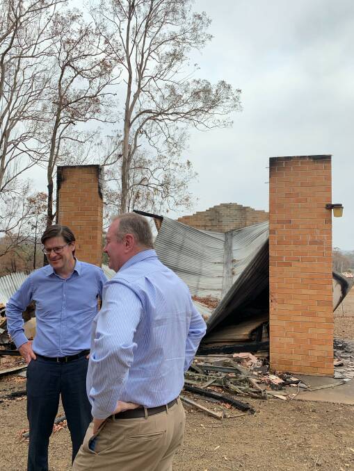 NSW Legislative Assembly speaker, Jonathan O'Dea was accompanied by local member Stephen Bromhead on his whistle-stop tour of bushfire devastated towns in the Mid Coast.