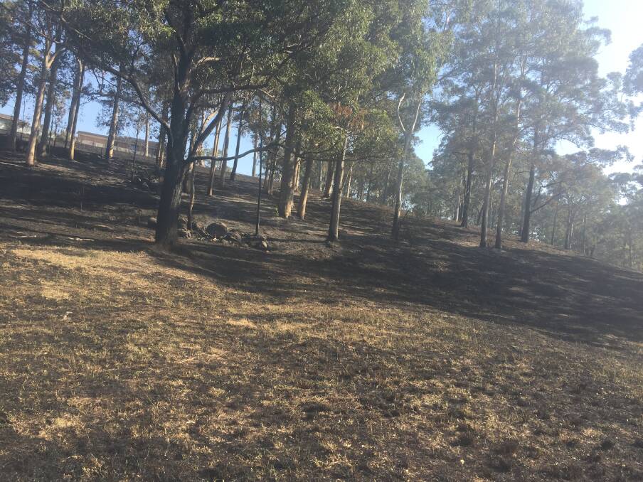 Embers from The Southern Parkway ignited cleared land along Kularoo Drive.