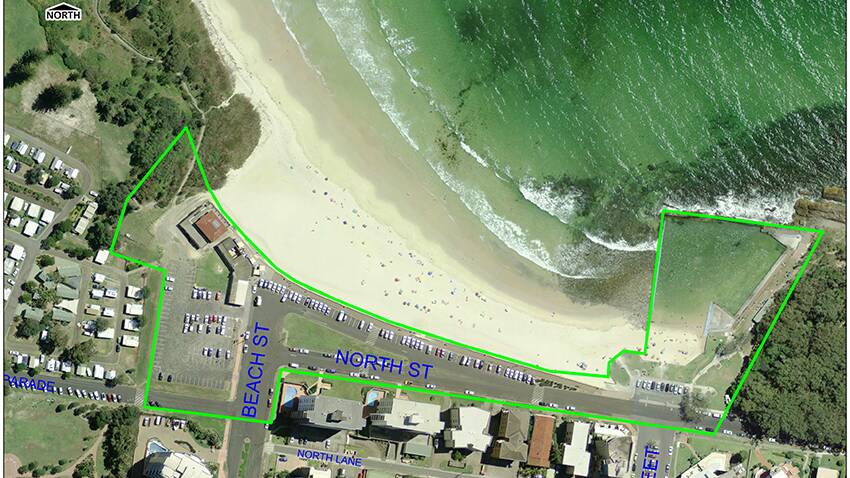 The map shows the area that is included in the Main Beach rejuvenation project.