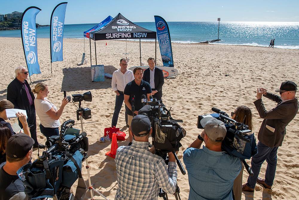 STATE FIRST: Surfing NSW CEO Luke Madden announced the new initiative earlier this week alongside Minister for Agriculture Adam Marshall and Member for Manly James Griffin. Photo: Ethan Smith, Surfing NSW