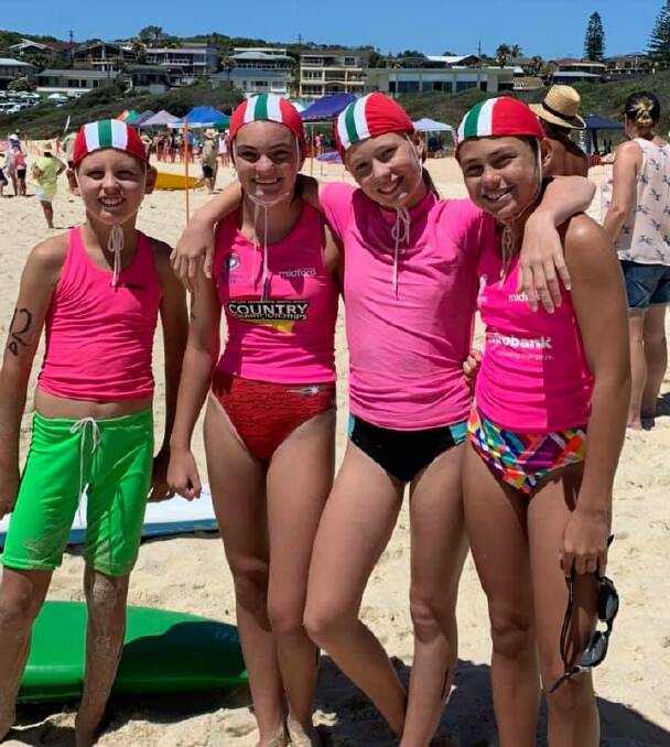 Dylan Ceccato, Sophia Sweeney, Indigo Titow and Sophia Blomgren competed at the Lower North Coast Branch Championships at One Mile Beach.