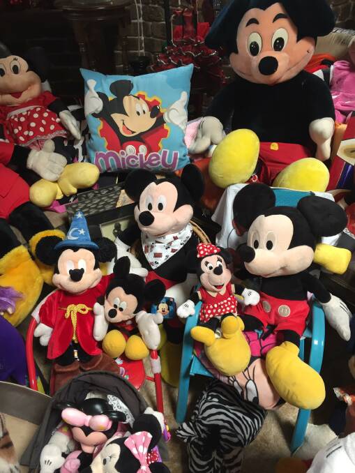 Wilma's Tuncurry home stuff full of Mickey Mouse toys