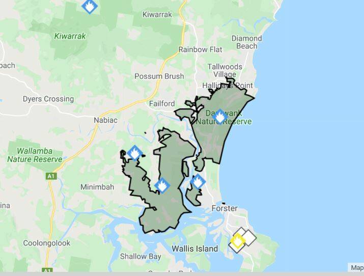 Ninety five bushfires are burning throughout NSW including five in the Great Lakes.