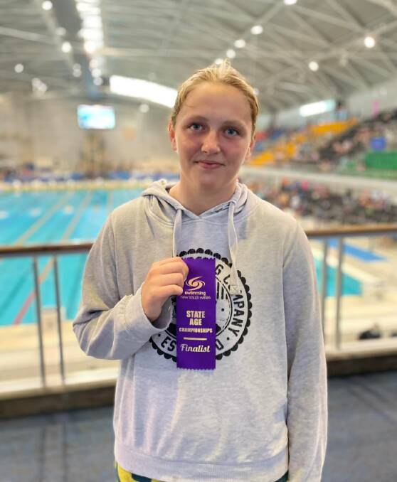 Eva Keen swam to a personal best and fifth place in the 100m freestyle final. Photo Forster Aquatic Club Facebook page.