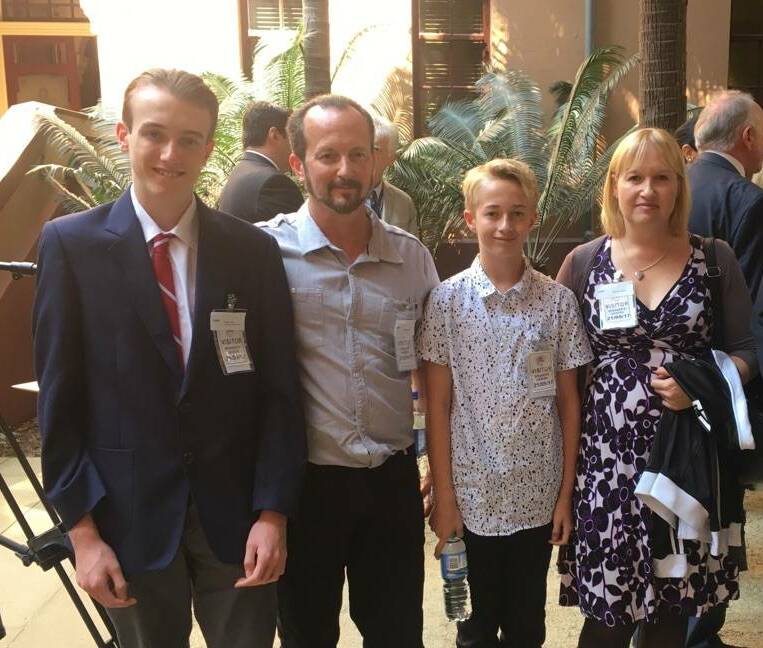 Great Lakes Year 10 student, Hunter Leech was one of six successful students. He is pictured with his proud family.