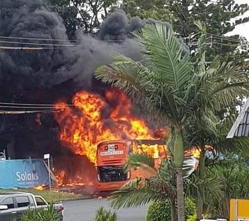 Claims bus fire was deliberately lit