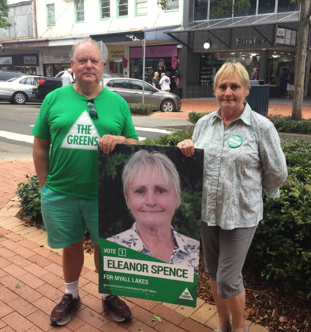 The Greens candidate, Eleanor Spence and campaigner, Stephen Ballantine.