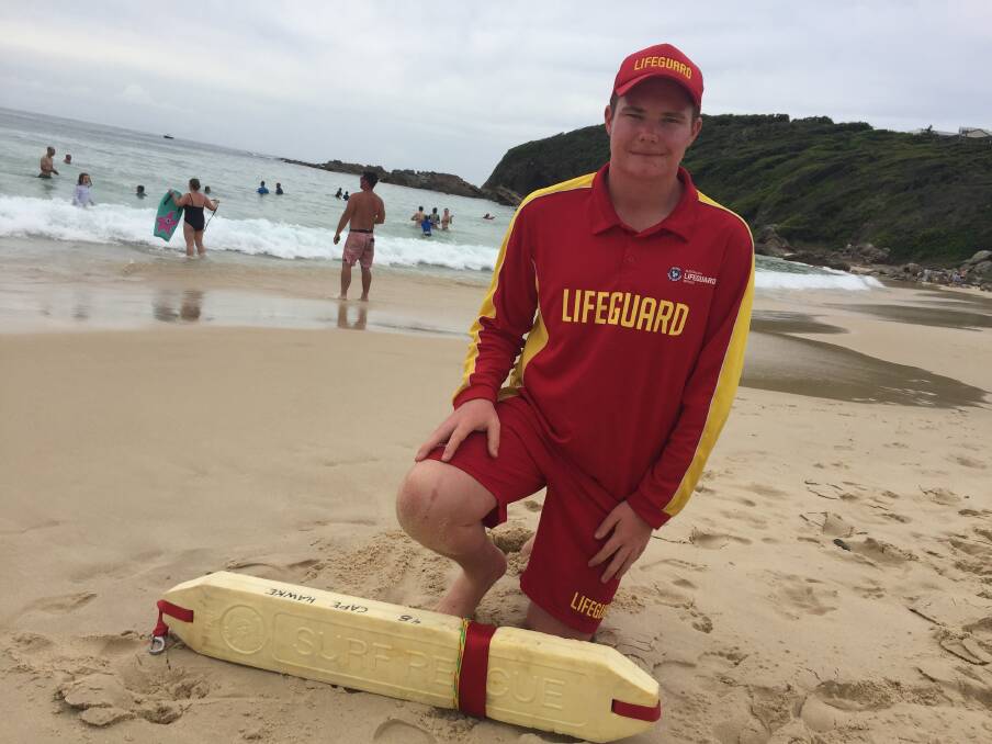  Lucas Klostorhoof was on patrol in near perfect conditions at One Mile Beach on Monday.
