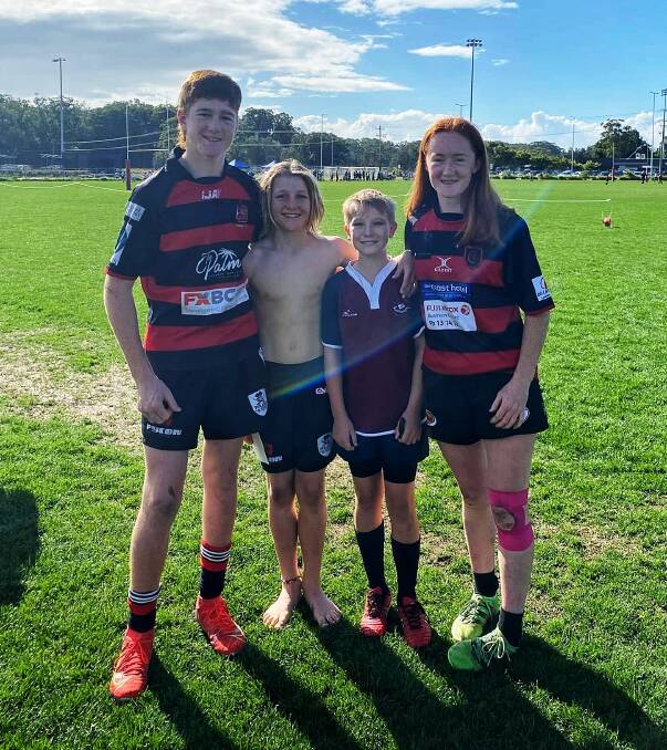 Rugby's future: Riley Marsh, Noah Dodds, Ozzie Wiltshire and Olivia Marsh.