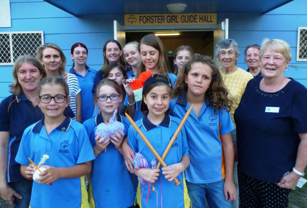 Members of the Forster Girl Guides group have been learning how to knit from Forster CWA branch members.