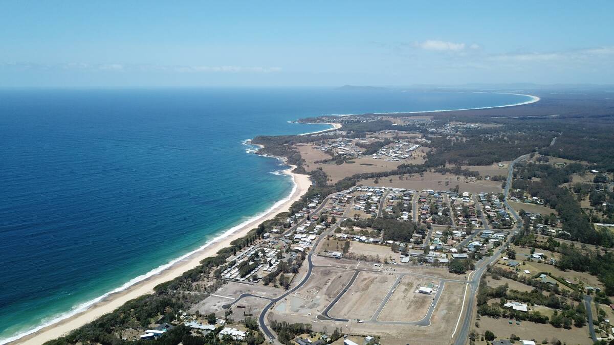 Spectacular: An aerial view of Edgewater Shores. The mid north coast of New South Wales is a haven for sea changers.