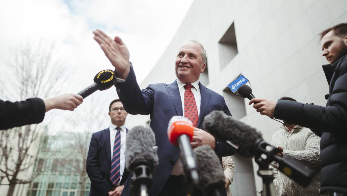 Barnaby Joyce has risen from the ashes to reclaim the deputy prime ministership. Picture: Dion Georgopoulos