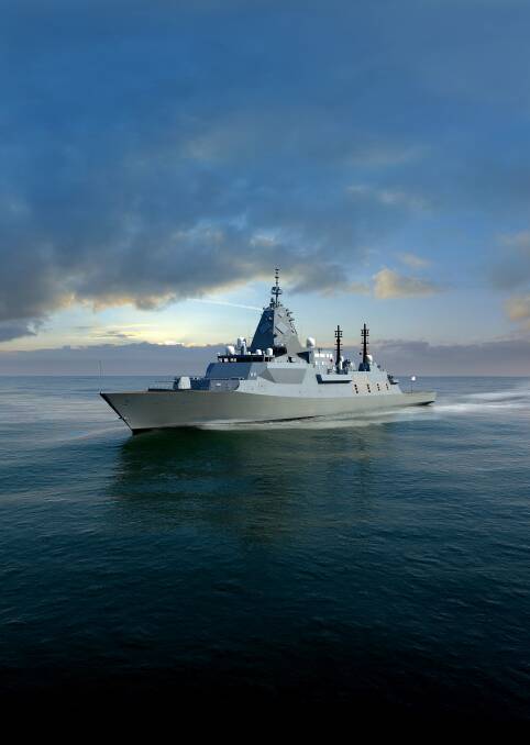 An artist's impression of the Hunter Class frigate. Picture BAE Systems