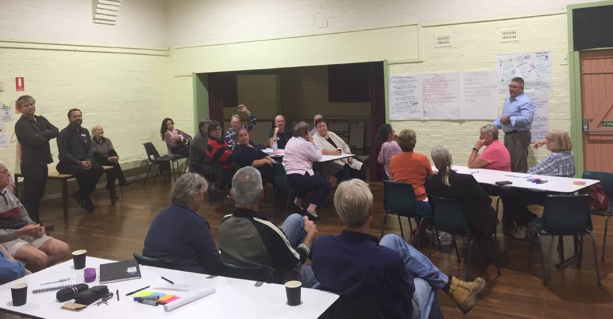 Stroud's community meeting was held at the Stroud School of Arts Hall on Tuesday April 2. Photo supplied