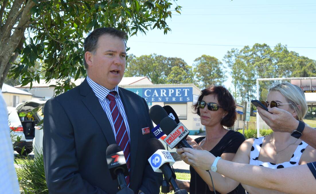 Detective Chief Inspector Rod Blackman addresses the media at a press conference held at Taree Police Station early this afternoon, December 27.
