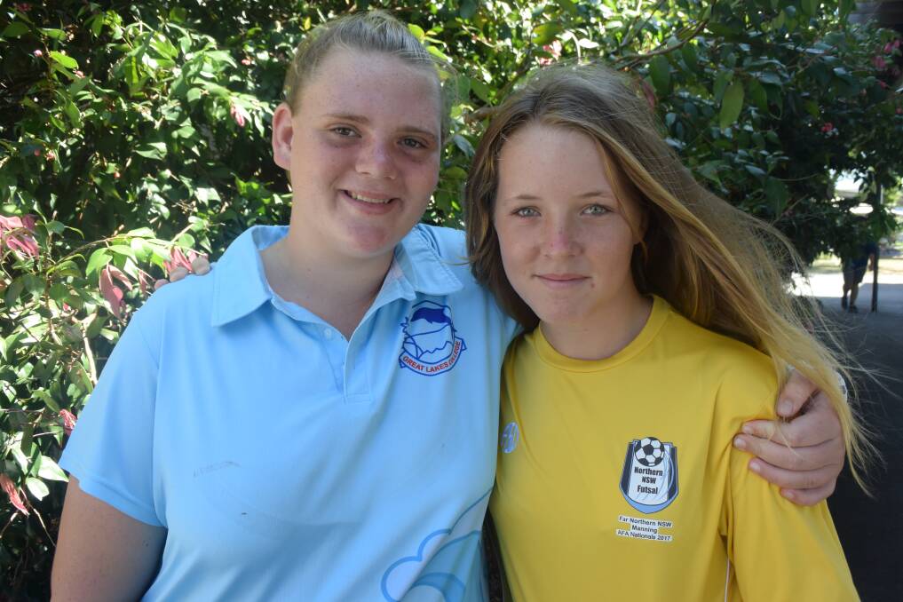 Talented players: Shari Lawrence of Hallidays Point and Jess Henwood of Forster will travel to Brazil in November this year to represent Australia in futsal.  