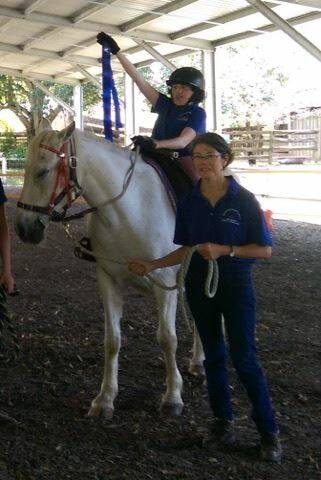 Kay Goon volunteering at the Manning Great Lakes Riding for the Disabled (RDA). 