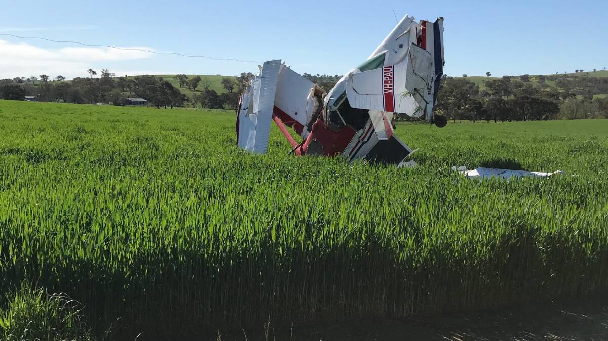 Emergency services were called to the scene of the crashed crop duster at about 2.30pm. Picture: FRNSW 